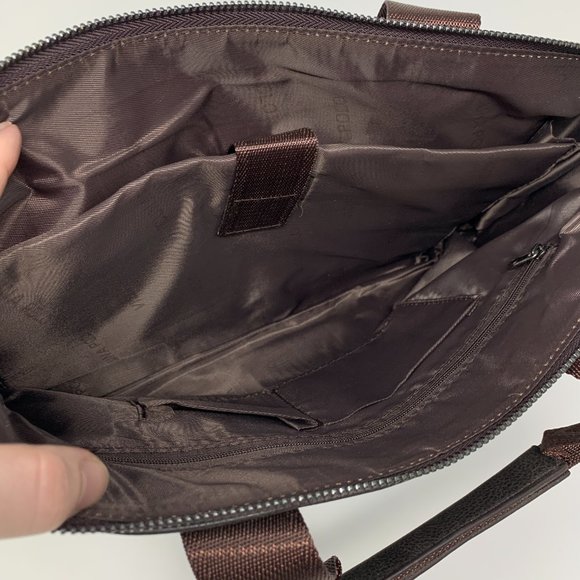Polo Vicuna Messenger Bag Brown Business Casual Leather Zip Up Laptop Slot 14x10 - Picture 5 of 8